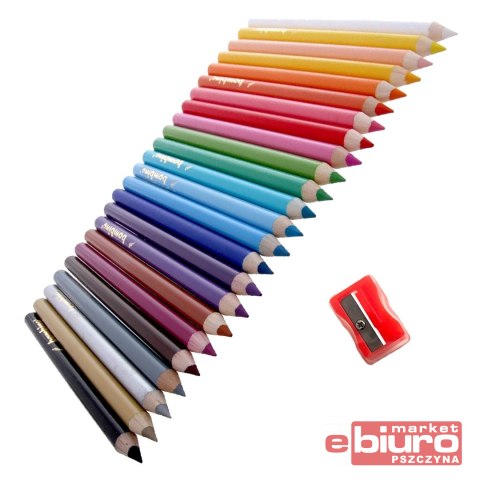 KREDKI OŁÓWKOWE GRUBE 24 KOLORY BAMBINO