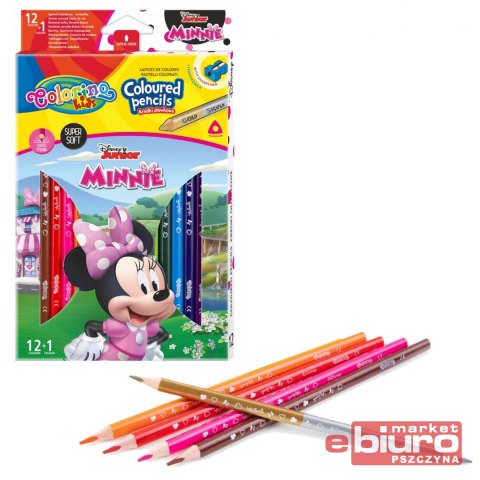 KREDKI TRÓJKĄTNE 12 SZT. + TEMP. MINNIE COLORINO