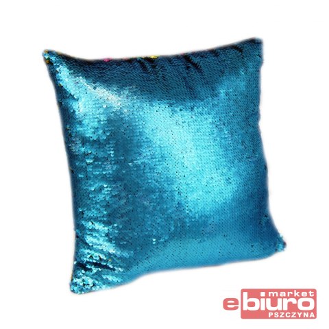 PODUSZKA Z CEKINAMI NIEBIESKO MULTIKOLOR