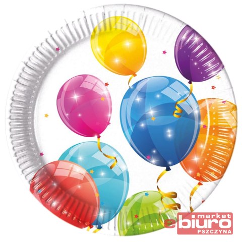 TALERZYKI PAPIEROWE SPARKLING BALLOONS 23CM 8SZT