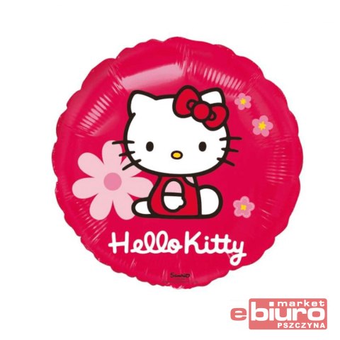 BALON FOLIOWY 18" FX HELLO KITTY Z KWIATKAMI