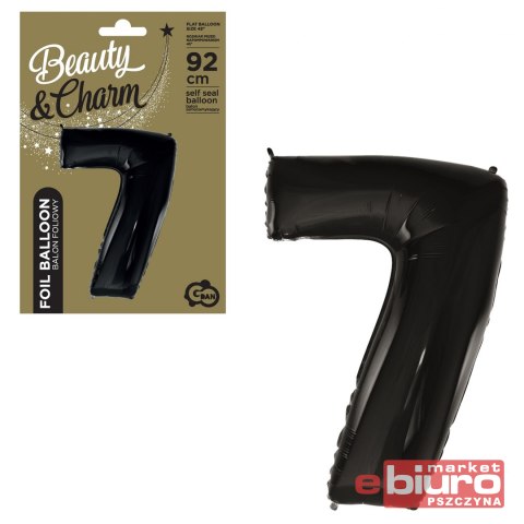 BALON FOLIOWY CYFRA 7 CZARNA 92CM GODAN