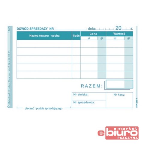 DOWÓD SPRZEDAŻY A7 260-9