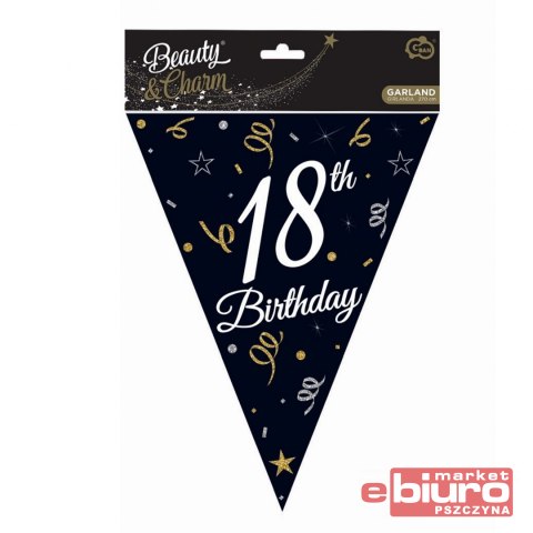 GIRLANDA PAPIEROWA B&C Z FLAGAMI 18 28X270CM GODAN