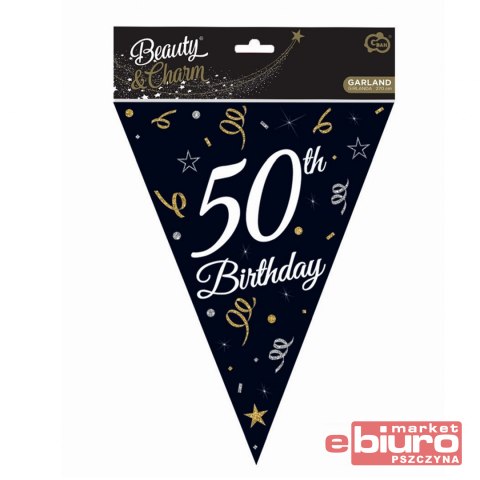 GIRLANDA PAPIEROWA B&C Z FLAGAMI 50 28X270CM GODAN