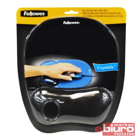 PODKŁADKA POD MYSZ I NADG. CRYSTAL CZARNA FELLOWES