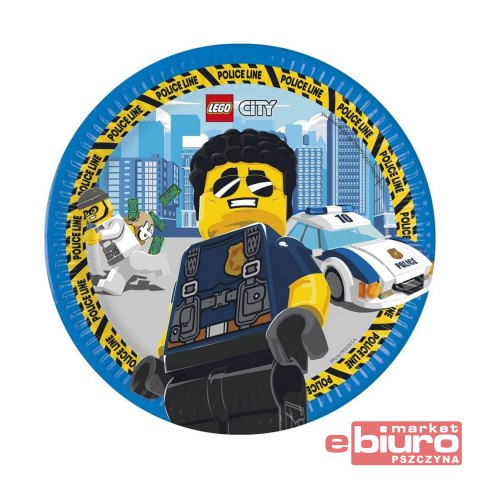 TALERZYKI PAPIEROWE LEGO CITY 23CM 8SZT GODAN