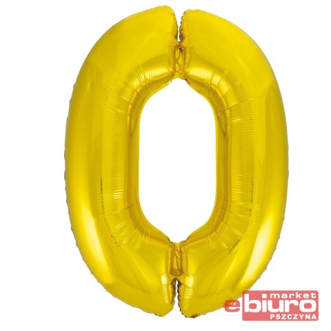 BALON FOLIOWY SMART "CYFRA 0" ZŁOTA 76CM