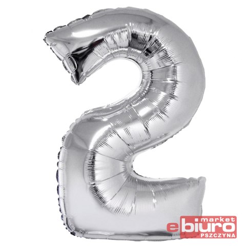 BALON FOLIOWY SMART "CYFRA 2" SREBRNA 76CM