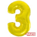 BALON FOLIOWY SMART "CYFRA 3" ZŁOTA 76CM