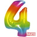 BALON FOLIOWY SMART "CYFRA 4" TĘCZOWA 76CM