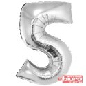 BALON FOLIOWY SMART "CYFRA 5" SREBRNA 76CM