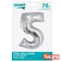 BALON FOLIOWY SMART "CYFRA 5" SREBRNA 76CM