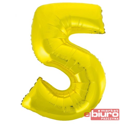 BALON FOLIOWY SMART "CYFRA 5" ZŁOTA 76CM
