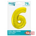 BALON FOLIOWY SMART "CYFRA 6" ZŁOTA 76CM