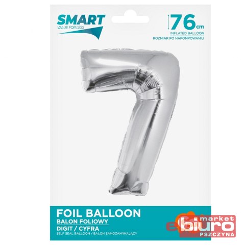 BALON FOLIOWY SMART "CYFRA 7" SREBRNA 76CM