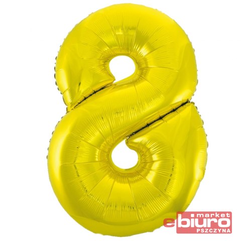 BALON FOLIOWY SMART "CYFRA 8" ZŁOTA 76CM