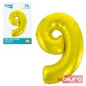 BALON FOLIOWY SMART "CYFRA 9" ZŁOTA 76CM