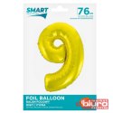 BALON FOLIOWY SMART "CYFRA 9" ZŁOTA 76CM