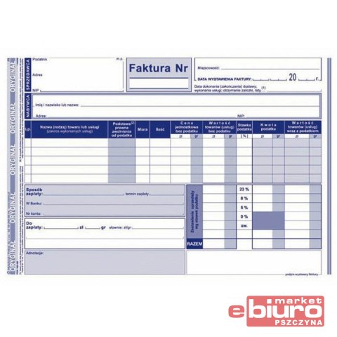 FAKTURA VAT A5 (PEŁNA) 103-3E