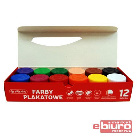 FARBY PLAKATOWE 12 KOLORÓW 20ML HERLITZ