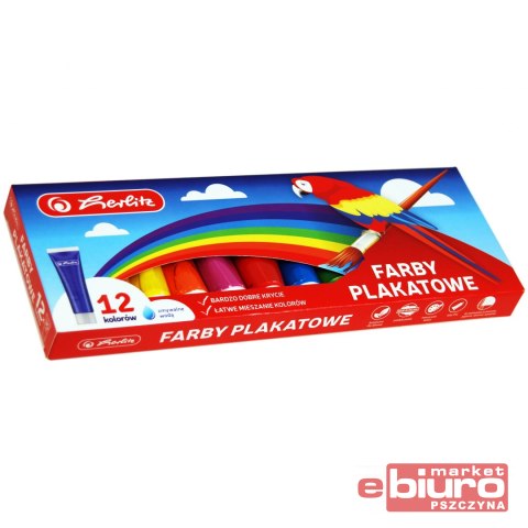 FARBY PLAKATOWE W TUBIE 12 KOL. 30ML HERLITZ