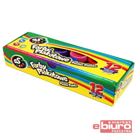 FARBY SZKOLNE AS 12 KOLORÓW - 20 ML ASTRA