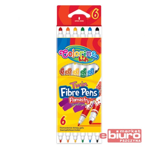 FLAMASTRY DWUSTRONNE COLORINO 6 KOLORÓW