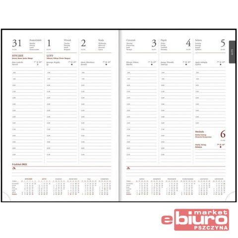 KALENDARZ A4 UKŁAD DZIENNY VIVELLA GRANAT