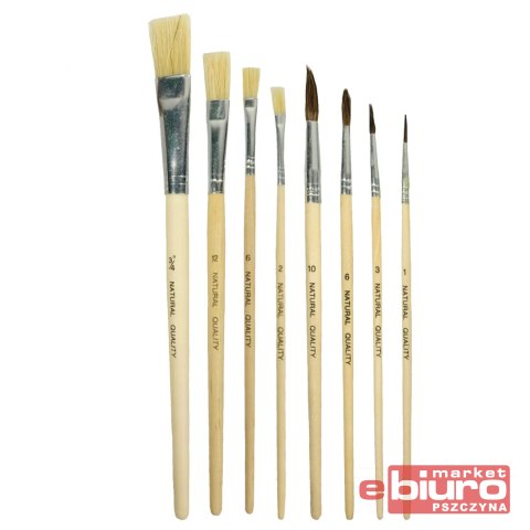 PĘDZELKI SZKOLNE 8 SZTUK COLORINO