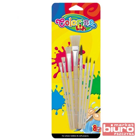 PĘDZELKI SZKOLNE 8 SZTUK COLORINO