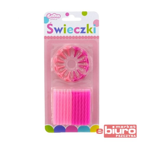 ŚWIECZKI URODZINOWE 24/12 RÓŻOWE WZÓR 2 GODAN