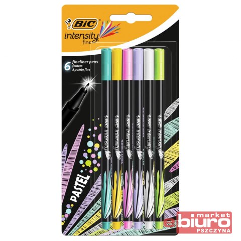 CIENKOPISY INTENSITY FINE PASTEL 6 KOL BIC