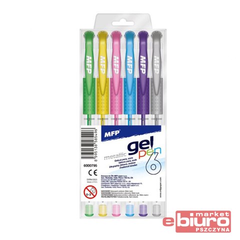 DŁUGOPIS ŻELOWY 6 SZT GM1038-6 METALIC 6000795