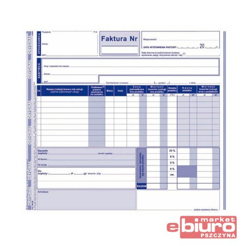 FAKTURA VAT 2/3 A-4 (PEŁNA) 102-2E
