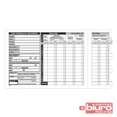 KARTA PRZYCHODÓW PRACOWNIKÓW K10