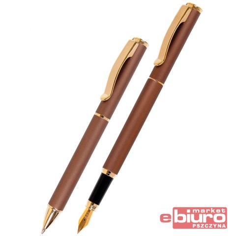 KOMPLET PIÓRO DŁUGOPIS EXCLUSIVE BRĄZOWY CRESCO