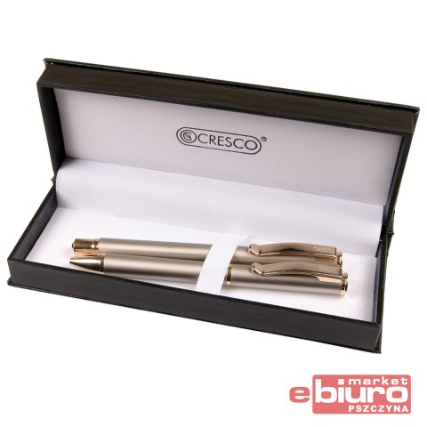 KOMPLET PIÓRO DŁUGOPIS EXCLUSIVE SREBRNY CRESCO