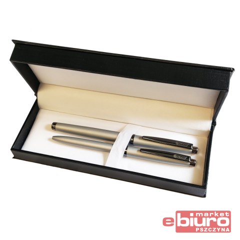 KOMPLET PIÓRO DŁUGOPIS MAESTRO SREBRNY CRESCO