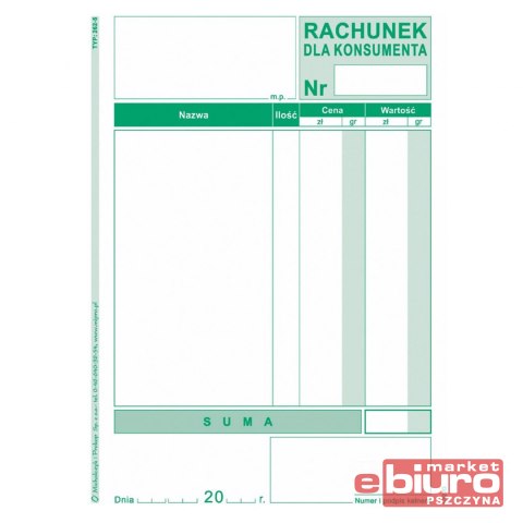 RACHUNEK DLA KONSUMENTA A6 262-5