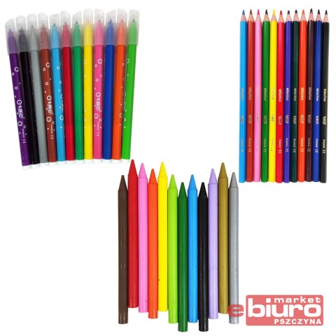 ZESTAW KOLORINGOWY KREDKI MAZAKI BIC 3W1