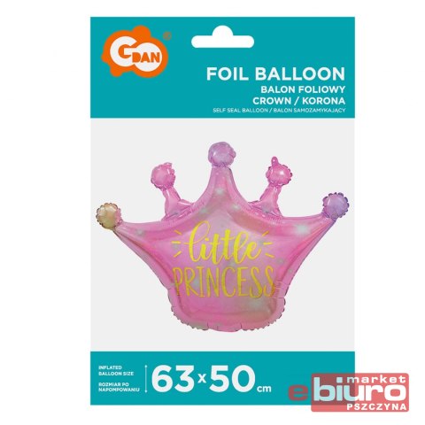 BALON FOLIOWY KORONA LITTLE PRINCESS 63X50CM GODAN