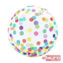 BALON KRYSZTAŁOWY KOLOROWE GROCHY 18" GODAN
