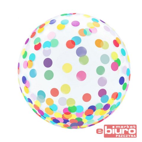 BALON KRYSZTAŁOWY KOLOROWE GROCHY 18" GODAN