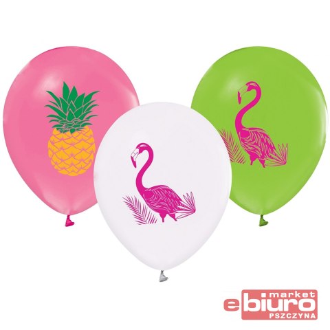 BALONY FLAMINGI I ANANASY 12"/5SZT GODAN