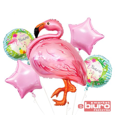 BALONY FOLIOWE ZESTAW FLAMING 5SZT GODAN
