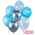 BUKIET BALONOWY B&C SREBRNO NIEBIESKI STO LAT A'7