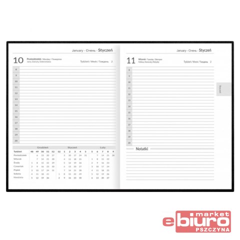 KALENDARZ DZIENNY TOP STANDARD A4 CZARNY