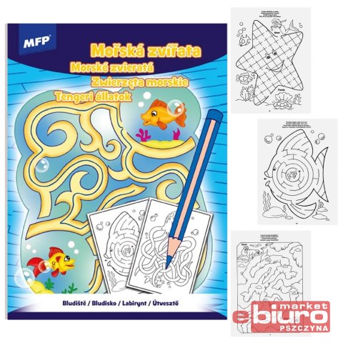 KOLOROWANKA LABIRYNT ZWIERZĘTA MORSKIE MFP