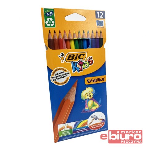 KREDKI OŁÓWKOWE EVOLUTION BIC KIDS 12 KOLORÓW
